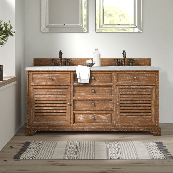 Birch Lane™ Wilson 60" Double Bathroom Vanity Base Only in Drifwood